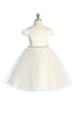 Big Girls Cap Sleeve Waistline Trim Satin Tulle Plus Size Dress 16.5-20.5